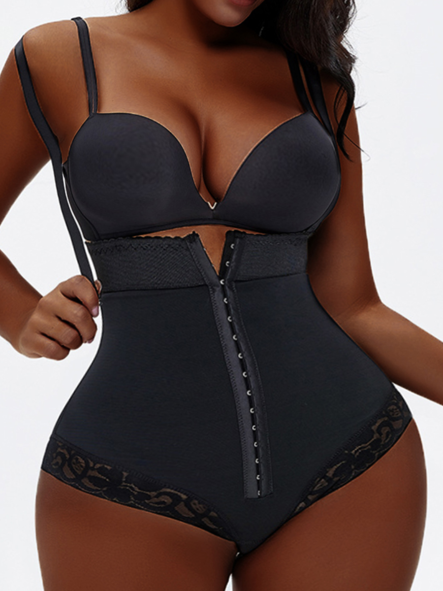 

LW SXY Plus Size Adjustable Strap Lace Corset Shapewear, Black