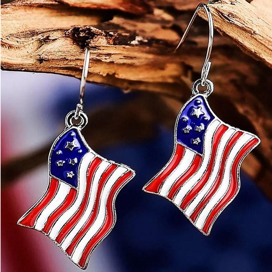 

LW American Flag Earring, Multi