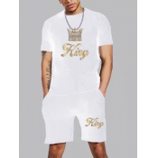 LW Men Street King Letter Print Shorts Set
