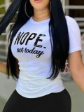 LW Nope Not Today Letter Print T-shirt