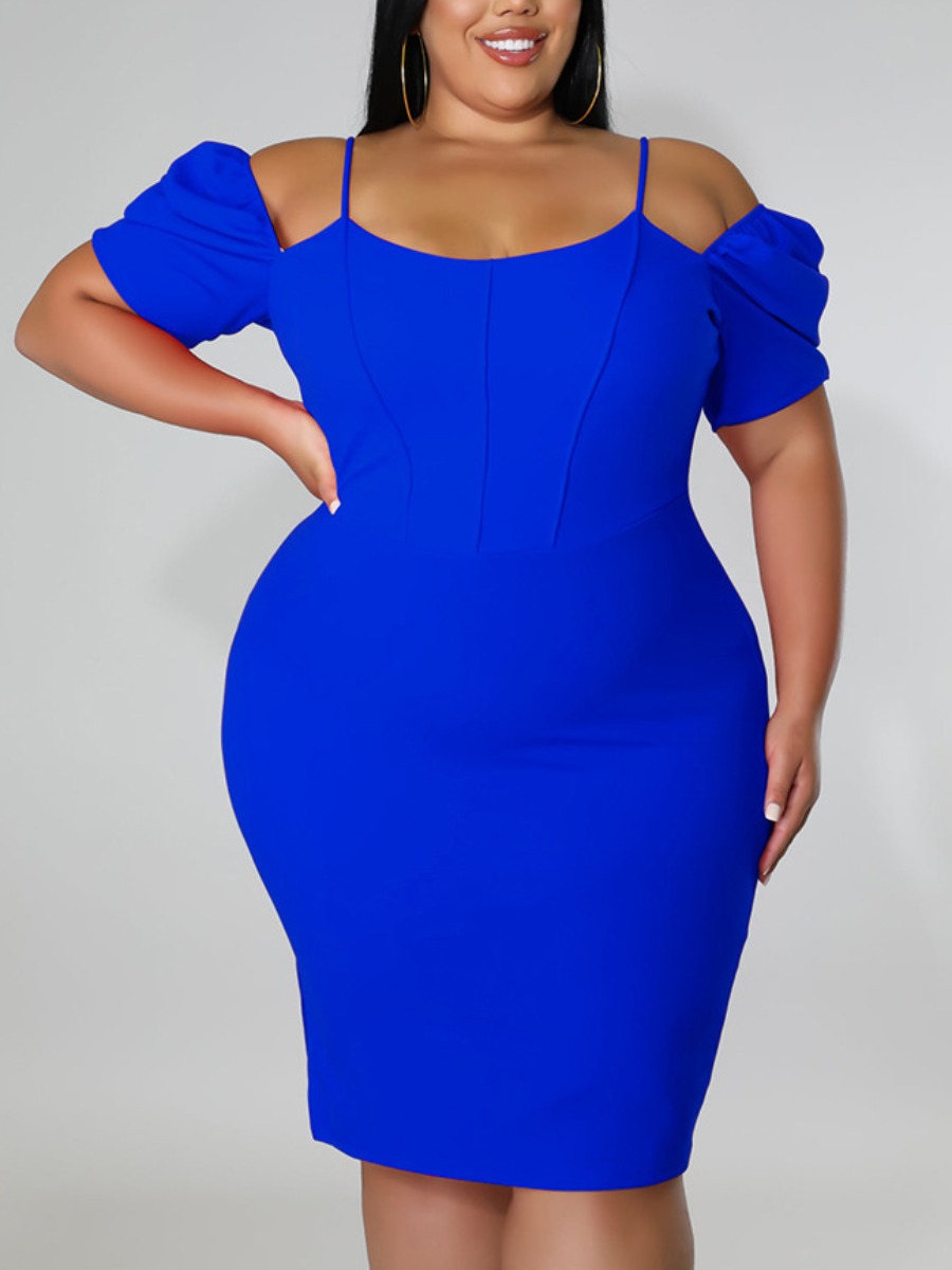 

LW Plus Size Cut Out Bodycon Dress, Blue
