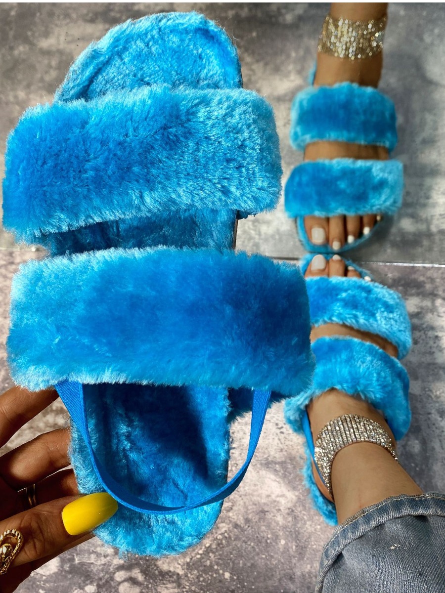 LW Fluffy Slingback Sandals