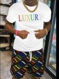 LW Men Luxury Letter Print Shorts Set