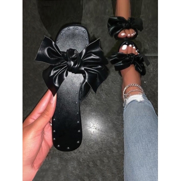 

LW Bow-tie Decor Slides, Black