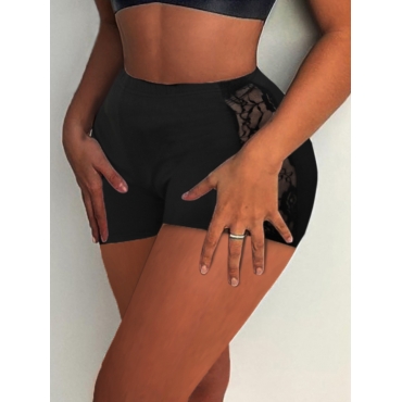 

LW Plus Size See-through Lace Shorts, Black