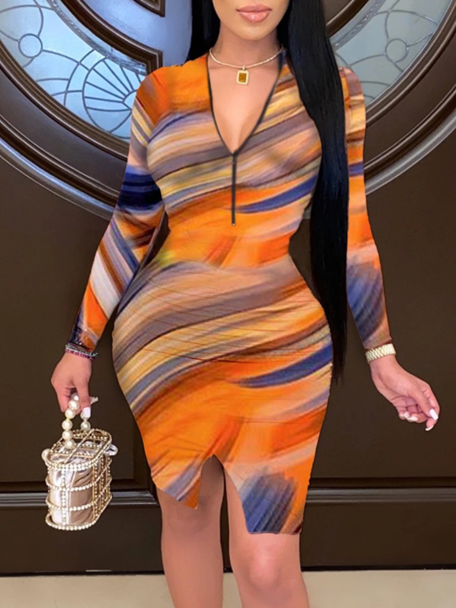 

LW SXY Plus Size Gradient Bodycon Dress, Multi