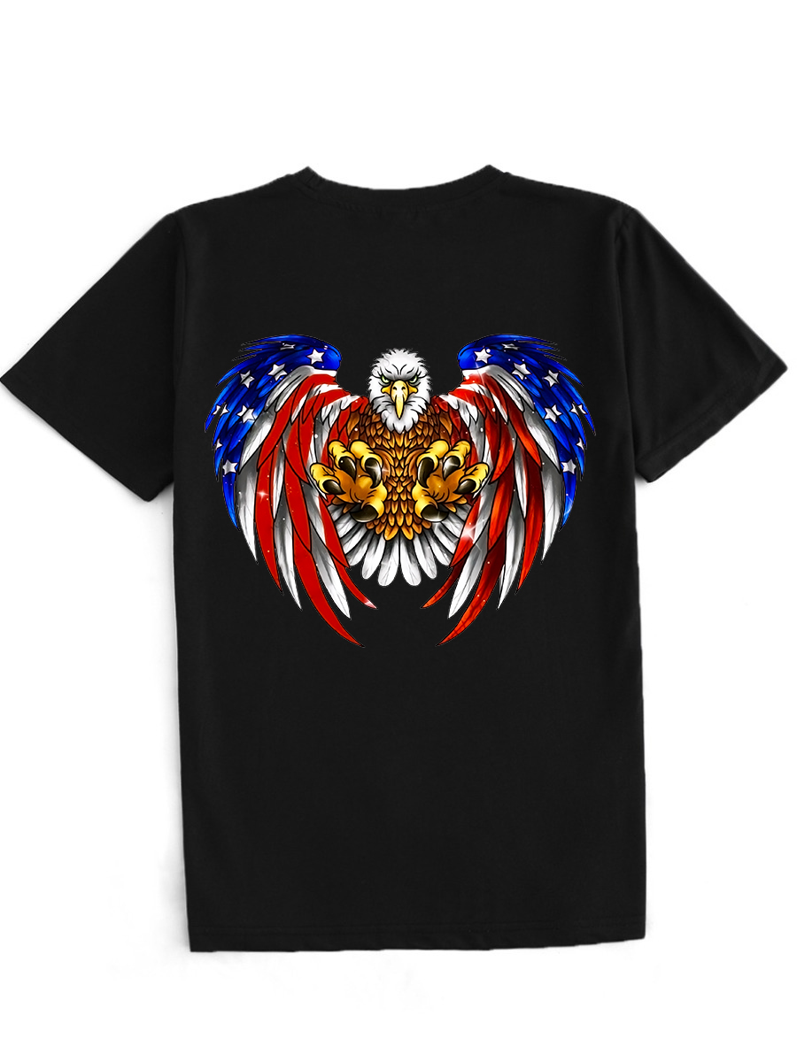 LW Plus Size American Flag Bird Print T-shirt