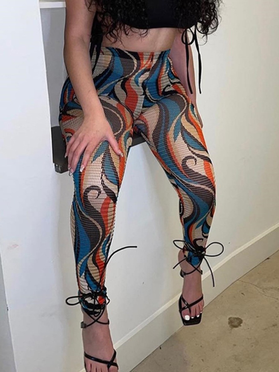 

LW Mixed Print Stretchy Pants, Multi