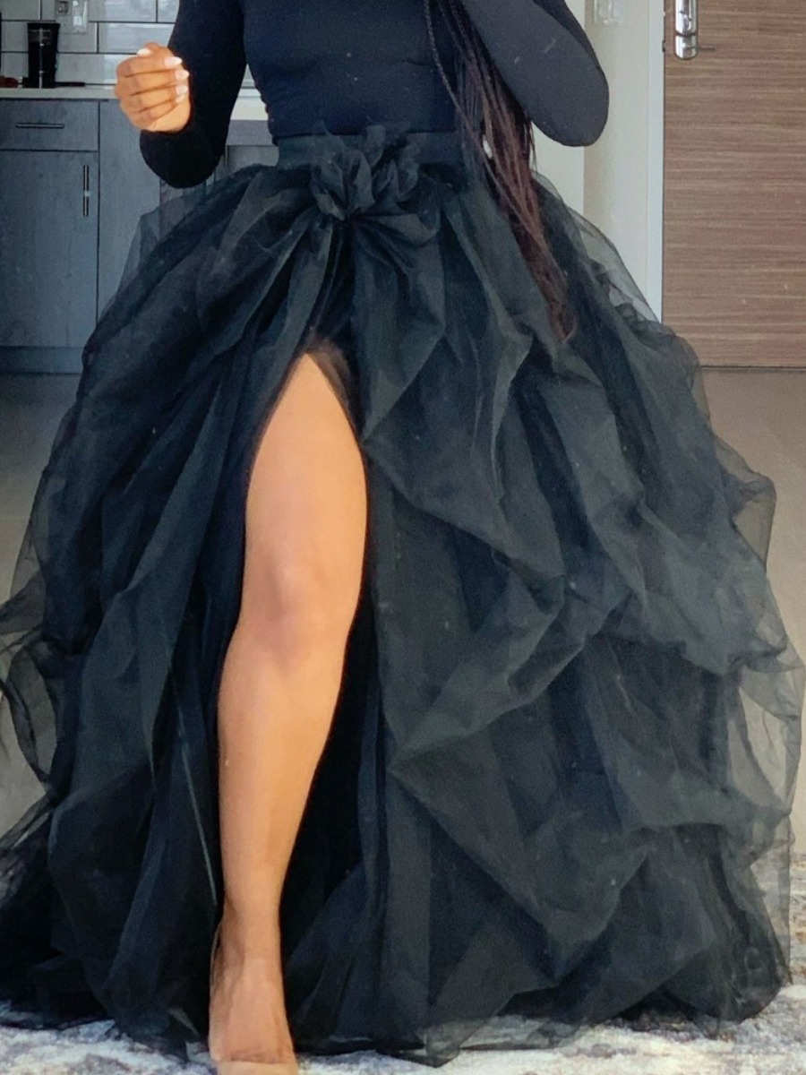 LW Plus Size Split Ball Gown Puffy Skirt