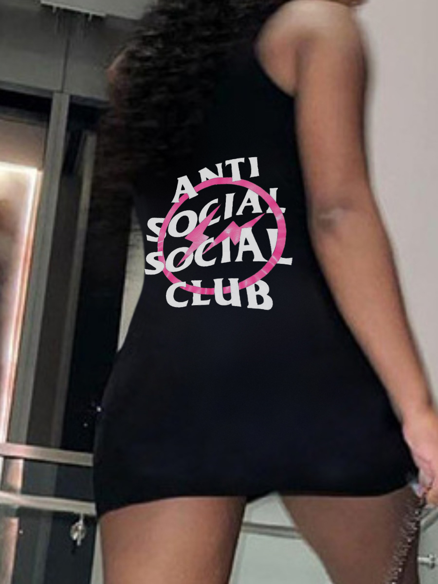 LW Letter Print Cami Dress