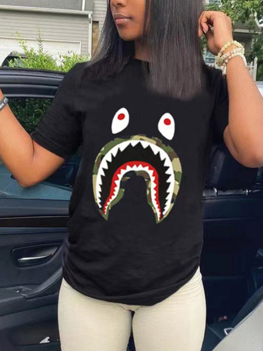 LW Cartoon Camo Print T-shirt