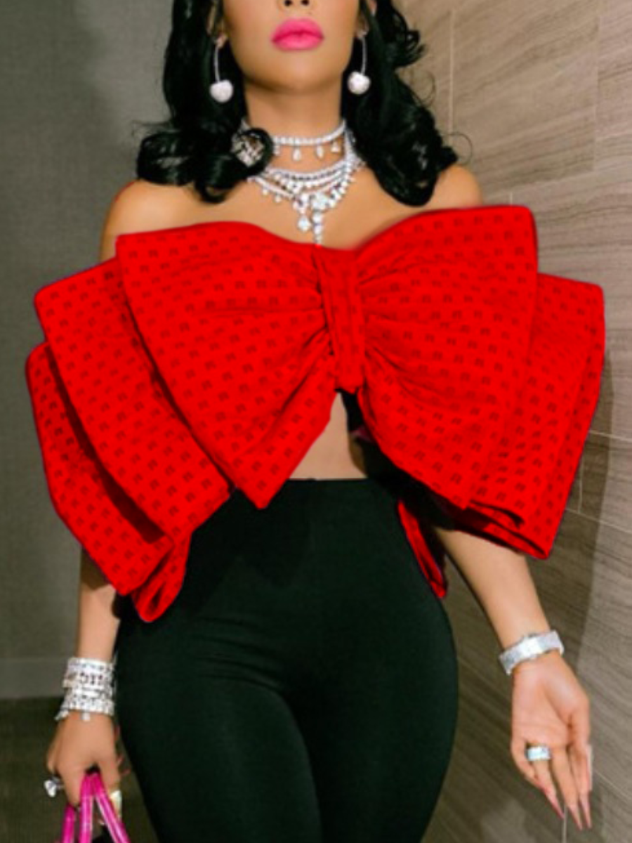 LW SXY Letter Print Bow-tie Decor Camisole