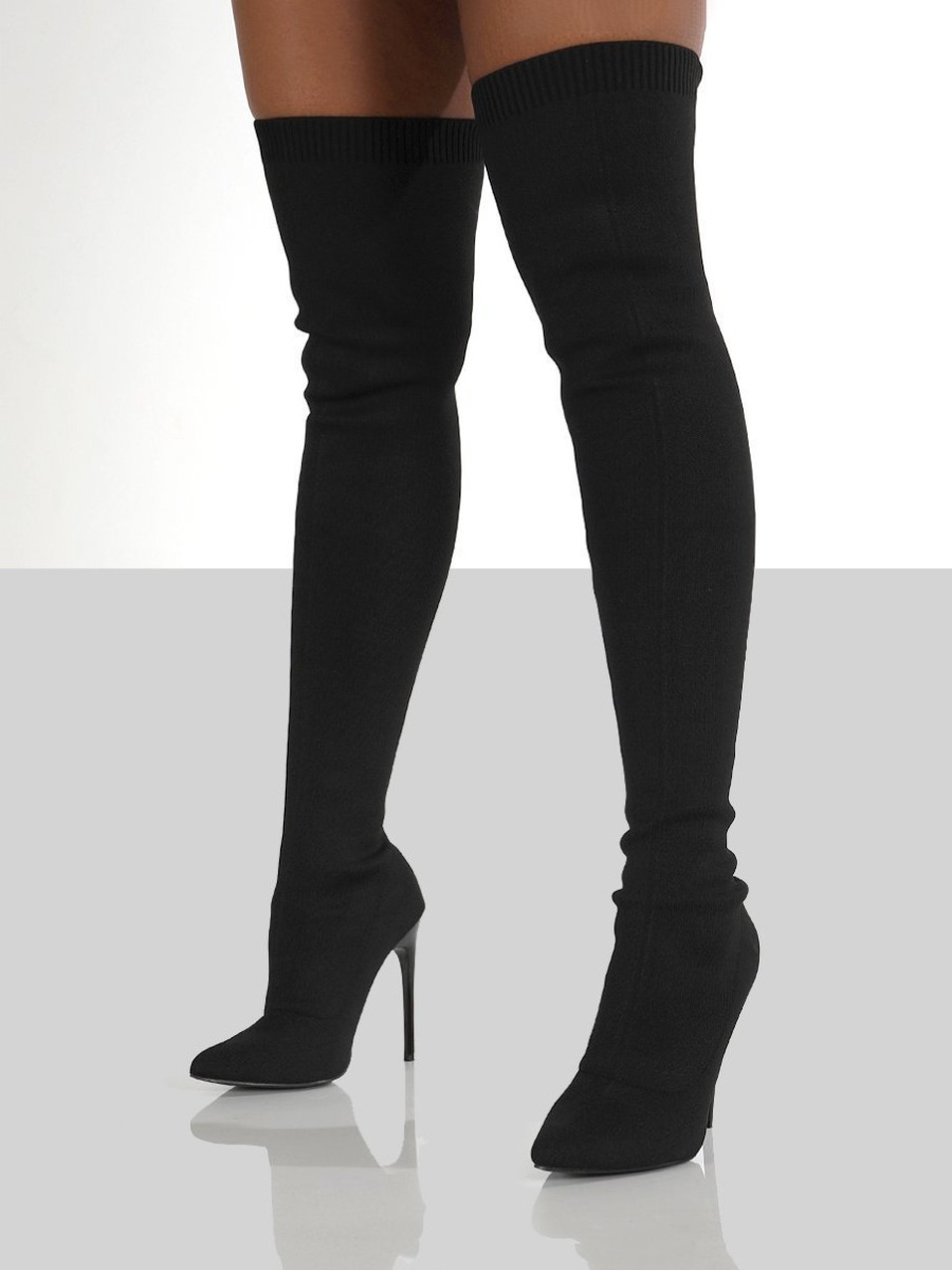 LW Pointed Toe Thigh High Boots