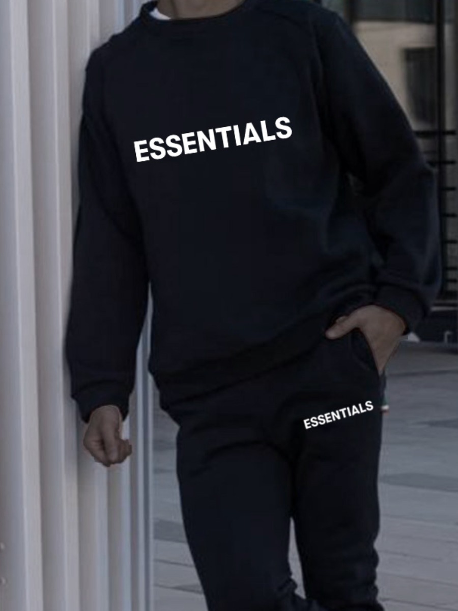 LW Men Essentials Letter Print Pants Set
