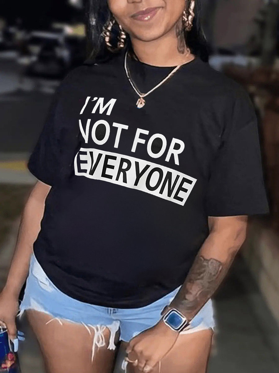 LovelyWholesale BASICS Cashew Letter Print T-shirt Summer Short Sleeve Casual Basic Round Neck Spring Summer 2024