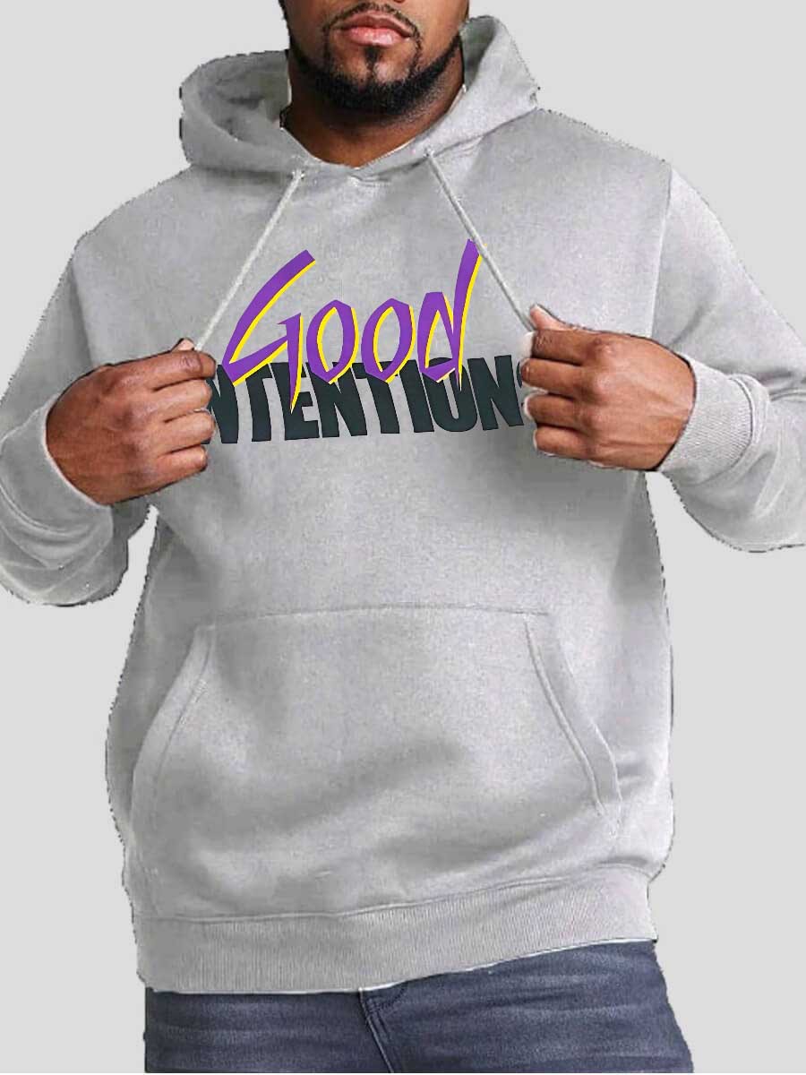 LW Men Good Intentions Letter Print Hoodie