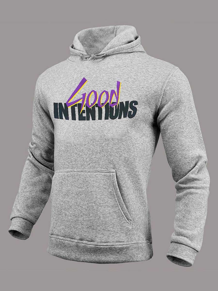 LW Men Good Intentions Letter Print Hoodie