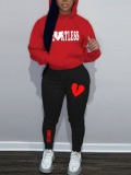 LW Broken Heart Letter Print Tracksuit Set