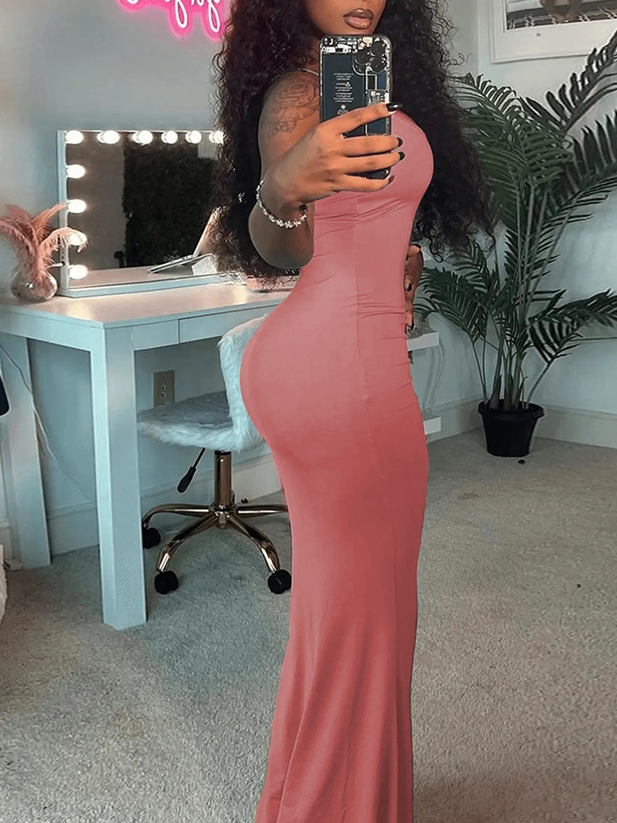 LovelyWholesale BASICS Cami Bodycon Dress Summer Sleeveless Casual Basic U Neck Spring Summer 2024