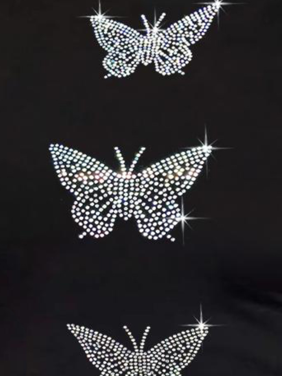 LW Plus Size Rhinestone Butterfly Decor Pants 3X