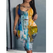 LW Plus Size Splash Ink Bodycon Cami Dress