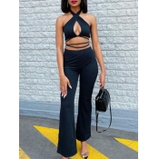 LW COTTON Bandage Design Flared Pants Set