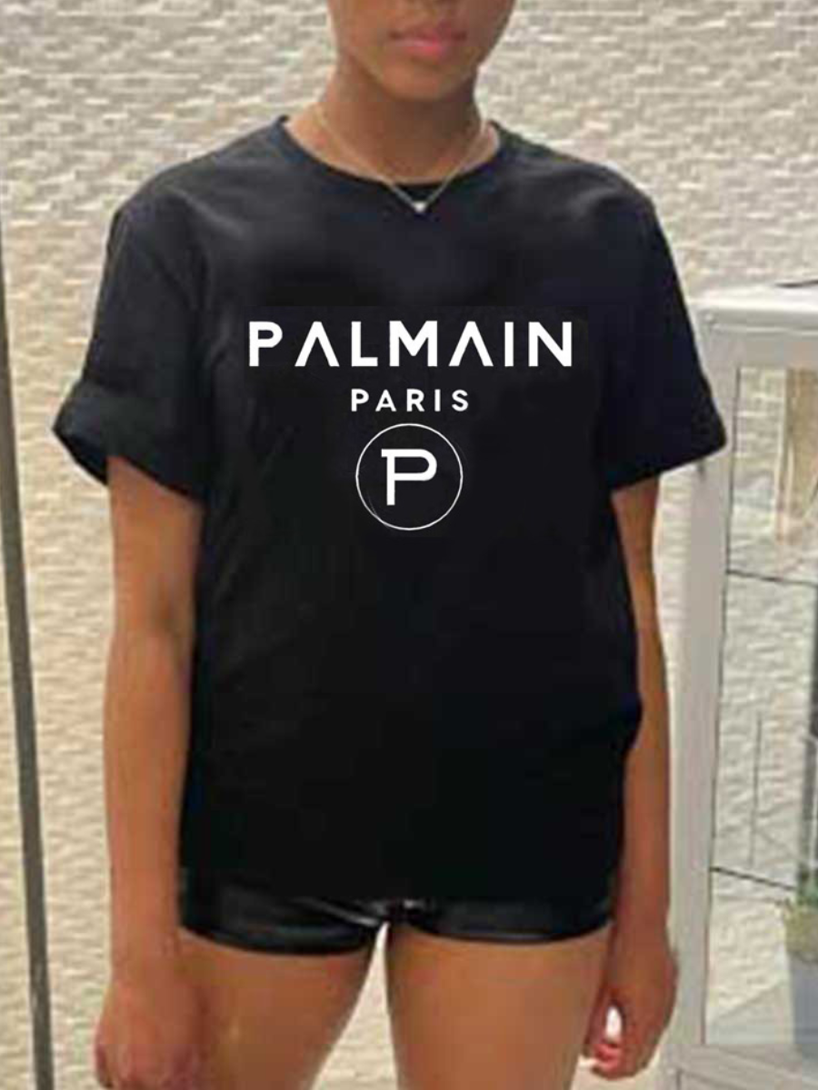 LW Geometric Letter Print T-shirt