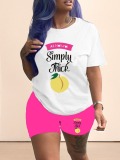 LW Plus Size Simply Thick Letter Print Shorts Set