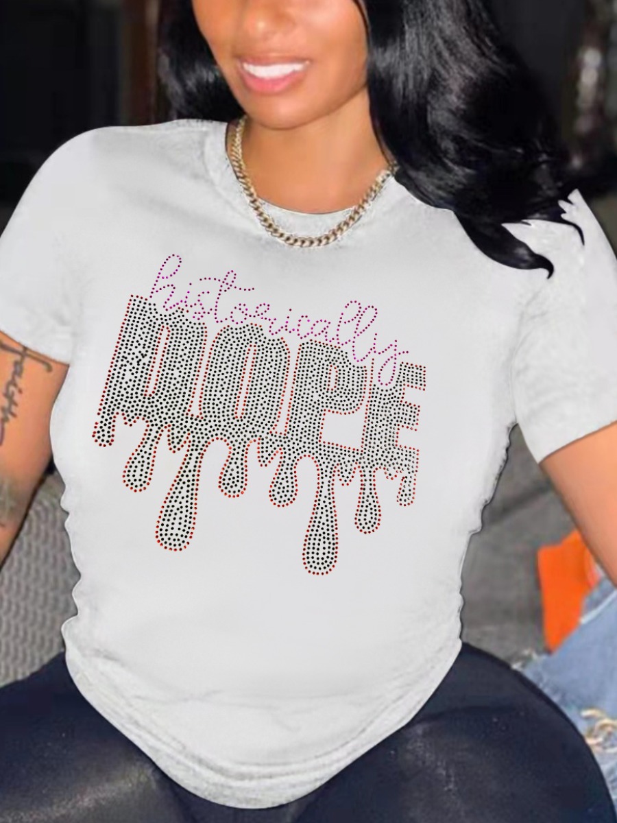 LW Plus Size Historically Dope Letter Decor T-shirt 1X