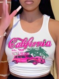 LW Racing Car Letter Print Camisole