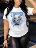 LW Skull Head Letter Print T-shirt