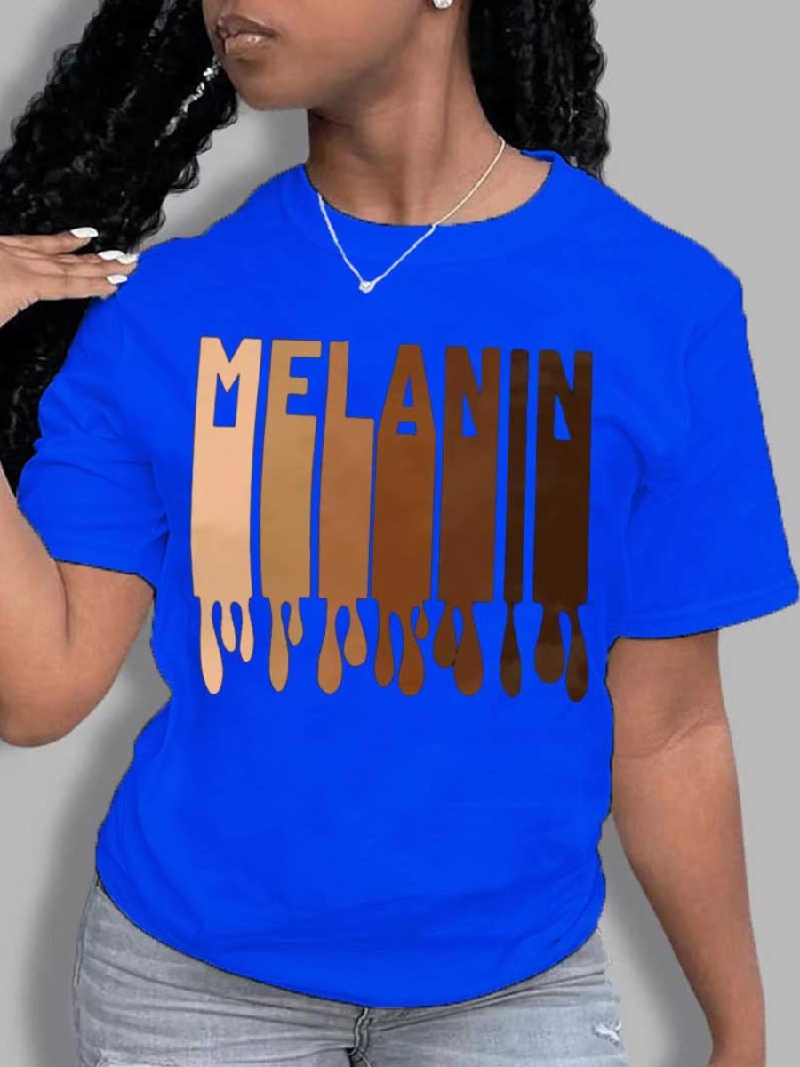 LW Plus Size Melanin Letter Print T-shirt