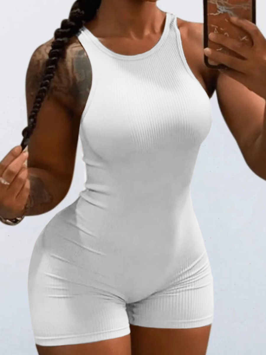 LW BASICS Rib Knit Skinny Cami Romper