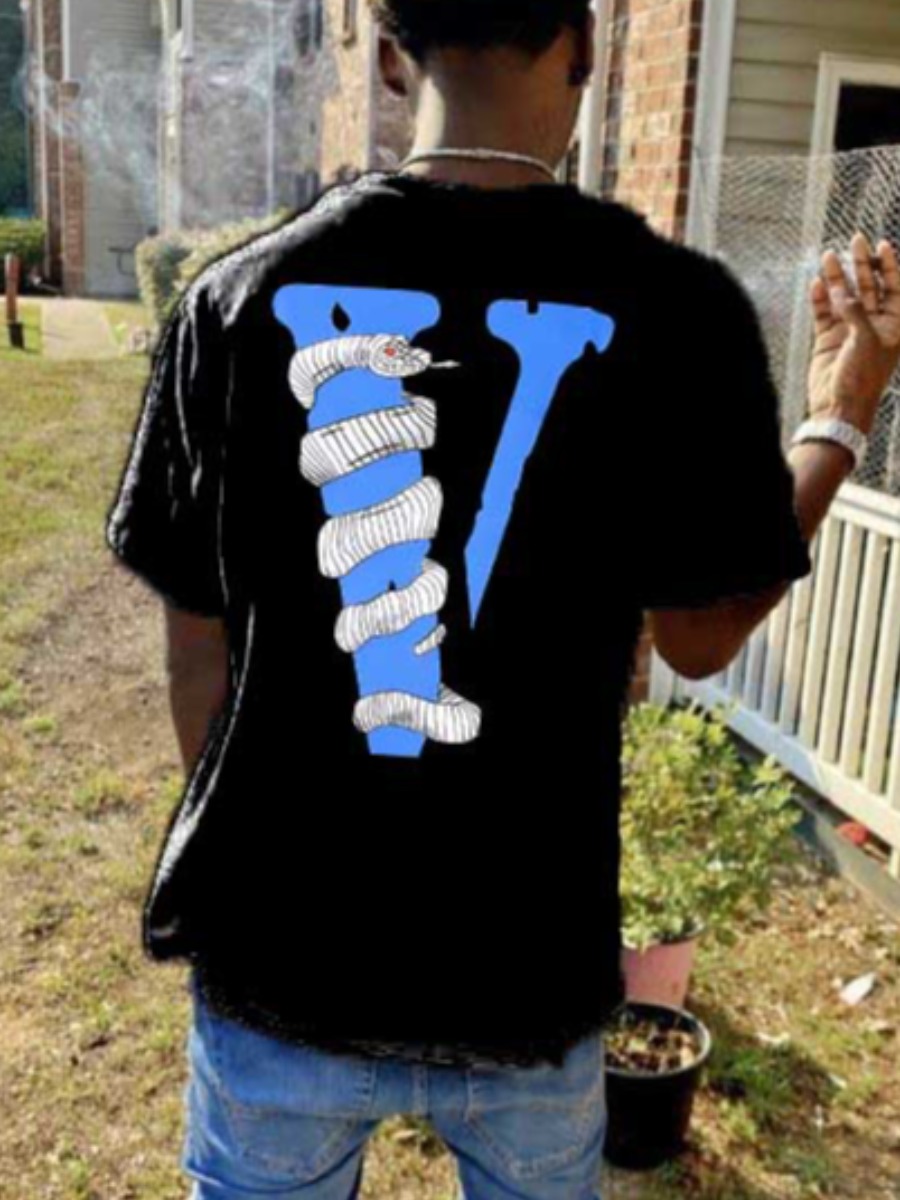 LW Men Snake Letter Print T-shirt