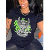 LW Figure Money Letter Print T-shirt