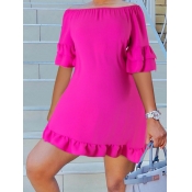 LW Plus Size Off The Shoulder Ruffle Trim Dress