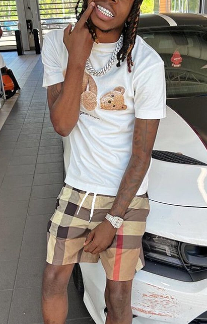 LW Men Cartoon Plaid Letter Print Shorts Set