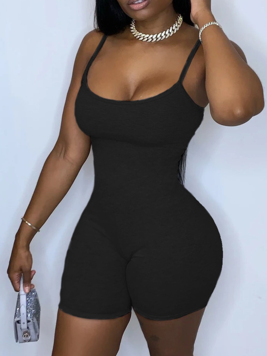 LW BASICS Adjustable Strap Skinny Cami Romper
