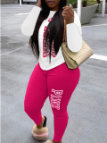 LW Pink Letter Print Pants Set