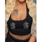 LW Rhinestone Dollar Sign Rib Knit Camisole