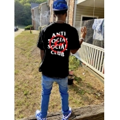 LW Men Social Club Letter Print T-shirt