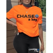 LW BASICS Plus Size Chase A Bag Letter Print Short