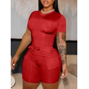LW BASICS Pocket Design Drawstring Shorts Set