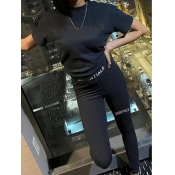 LW Essentials Letter Print Pants Set