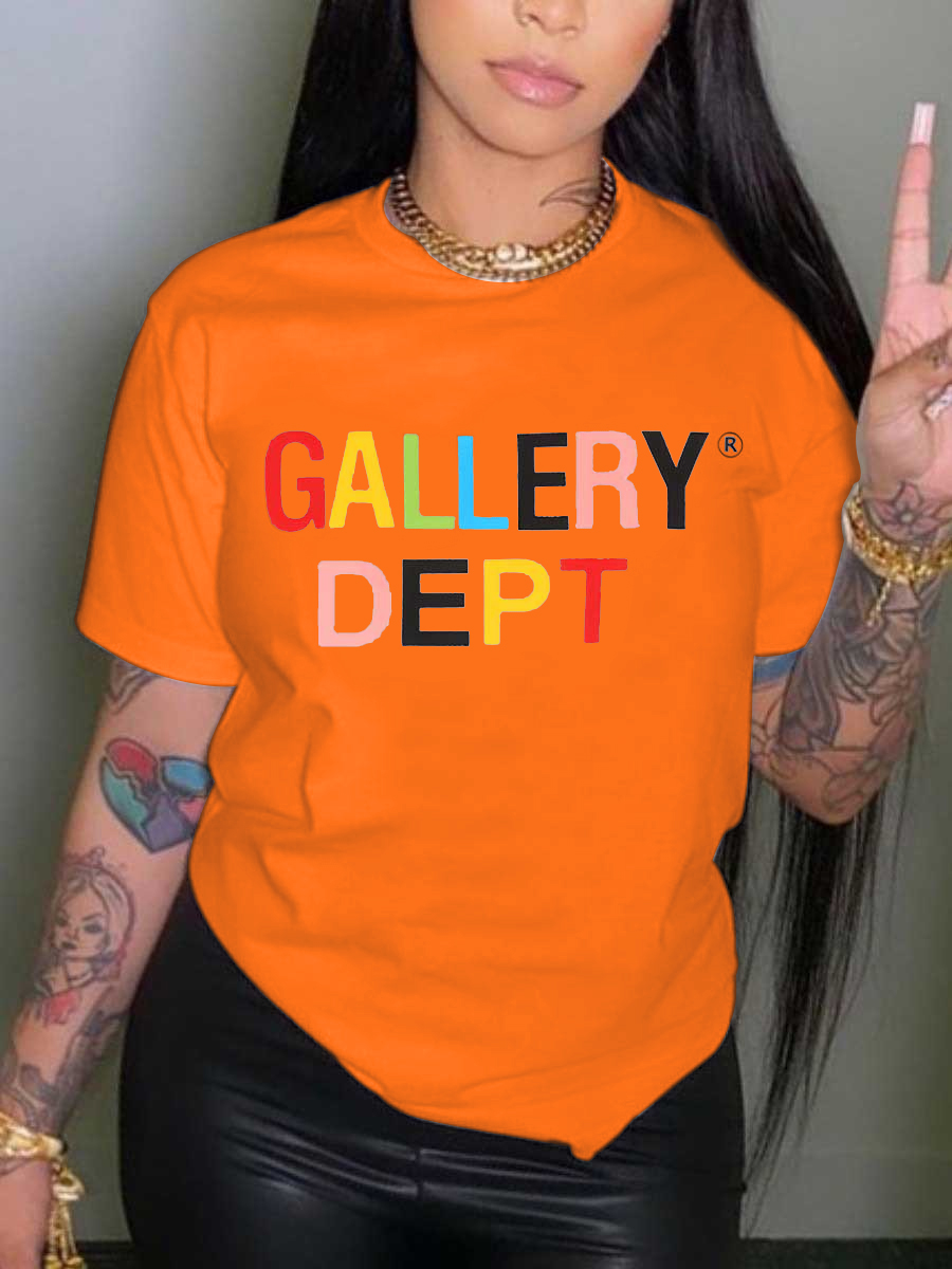 LW Letter Print Patchwork T-shirt