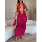 LW SXY Backless Bandage Design Line Stitching Body