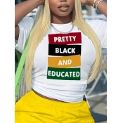 LW Plus Size Pretty And Educated Letter Print T-sh