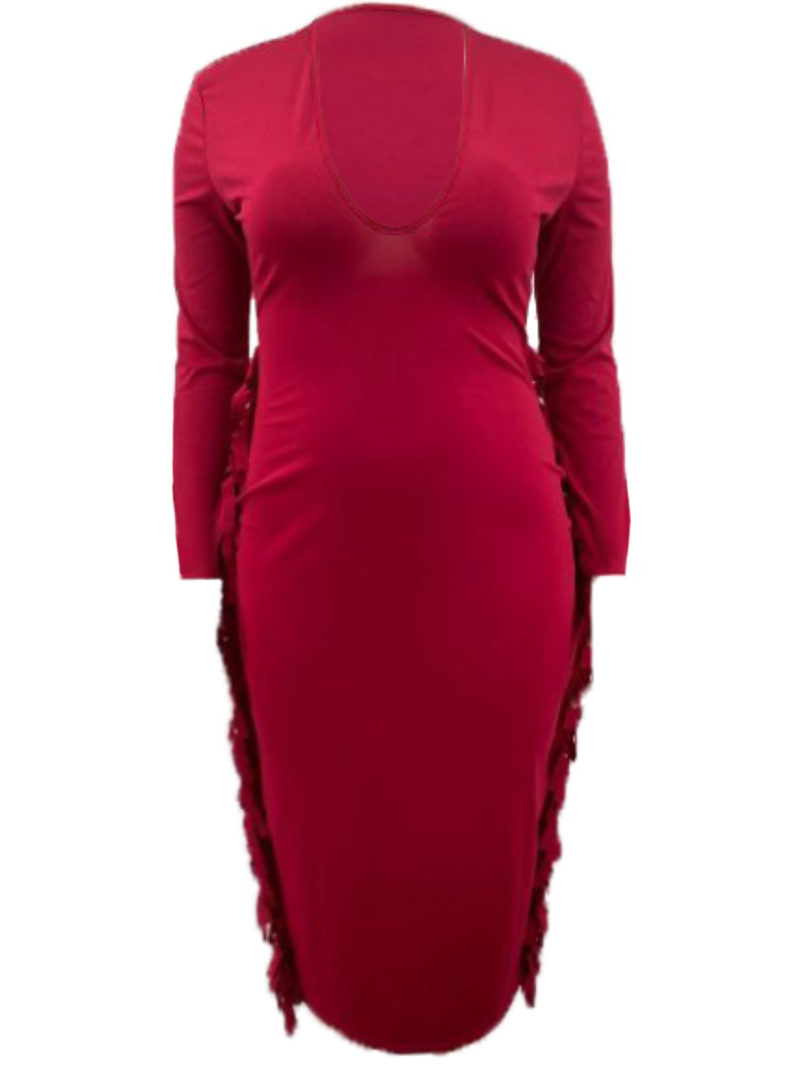 LW SXY Plus Size Tassel Design Bodycon Dress 4X