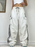 LW Striped Drawstring Side Pocket Pants