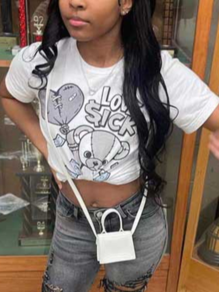 LW Plus Size Cartoon Letter Print T-shirt